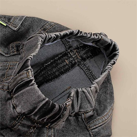 شلوار جین زغالی نوشته های مشکی کد 3761