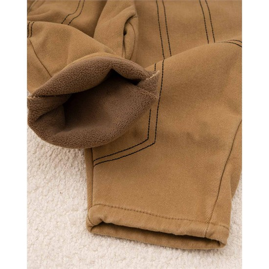 شلوار مام استايل جين لاينردار شتري