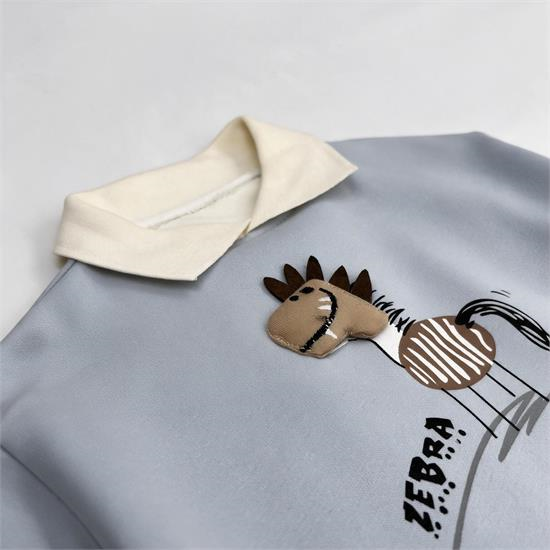 دورس داخل کرک یقه دار آبی Zebra