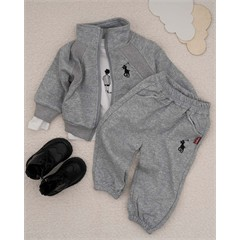 ست سه تکه کد 7480 سویشرت، شلوار و بلوز طرح Polo 