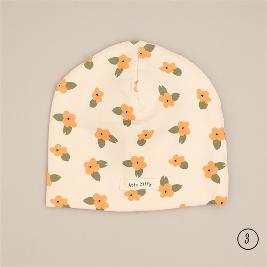 کلاه نخی دولایه گل گلی کد 4838