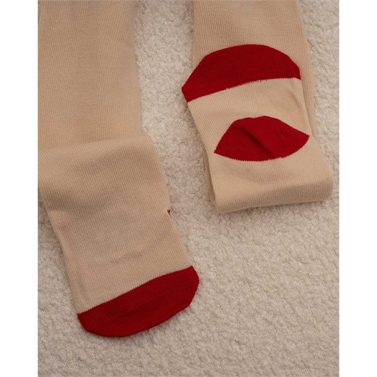 ست پيراهن کبريتي و جوراب شلواري طرح گوزن