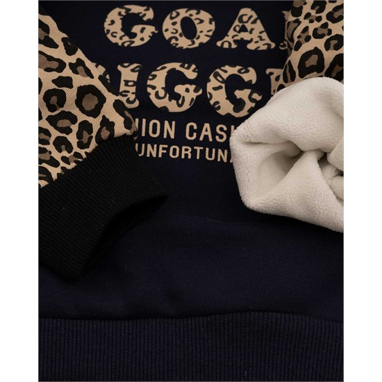 دورس تک سرمه اي آستين پلنگي