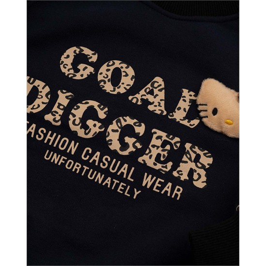 دورس تک سرمه اي آستين پلنگي