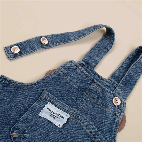 ست دو تکه شلوار پيشبندي جين + بلوز