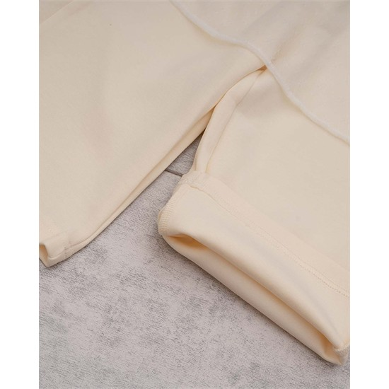 ست سويشرت و شلوار شيري تور دار