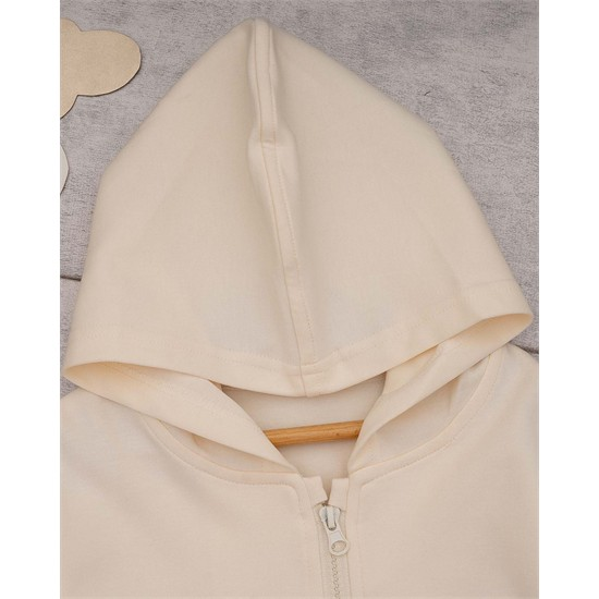 ست سويشرت و شلوار شيري تور دار