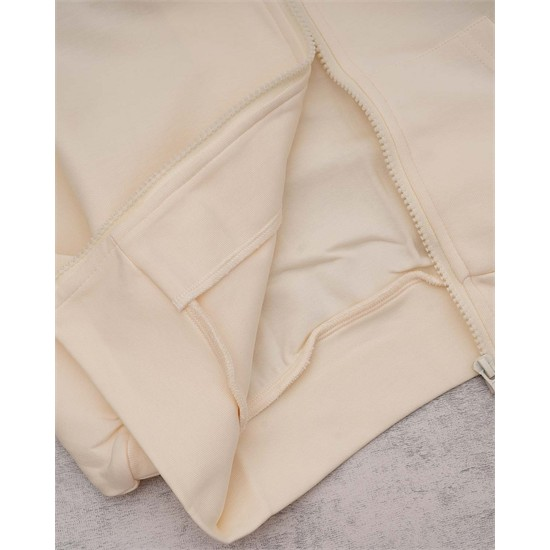 ست سويشرت و شلوار شيري تور دار