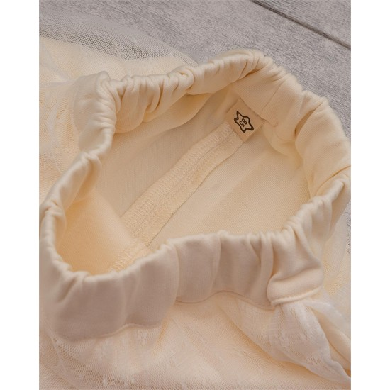 ست سويشرت و شلوار شيري تور دار