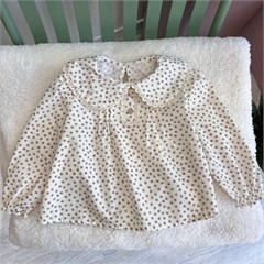 بلوز مجلسی گل ریز قهوه ای دخترانه