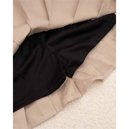 دامن مخمل پليسه کرم