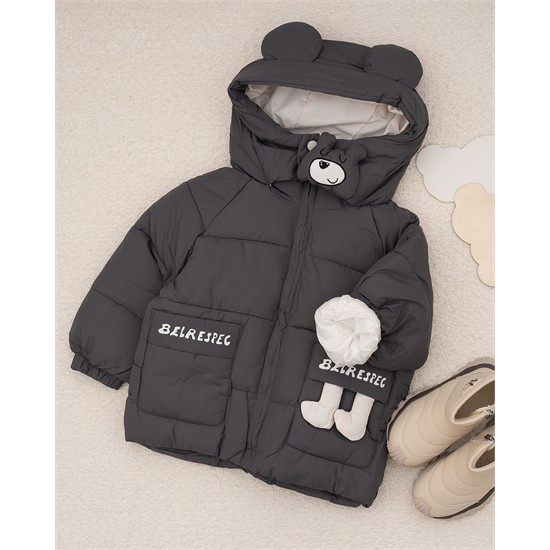 کاپشن طوسي خرس