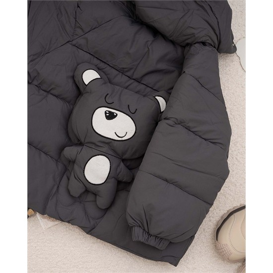 کاپشن طوسي خرس