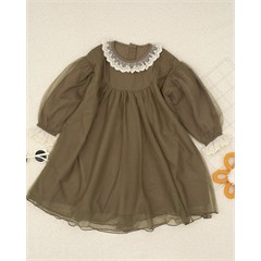 پيراهن سبز يقه گيپور