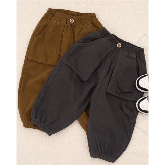 شلوار کتان لاينر دار دو جيب