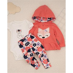 ست سه تکه کد 7508 سویشرت، شلوار و بادی طرح رنگارنگ