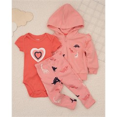 ست سه تکه کد 7508 سویشرت، شلوار و بادی طرح رنگارنگ