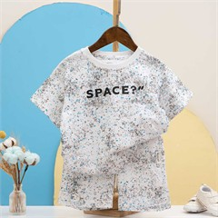 ست تیشرت و شلوارک طرح Space کد 7277
