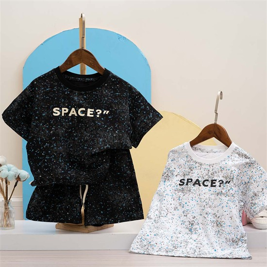 ست تیشرت و شلوارک طرح Space کد 7277