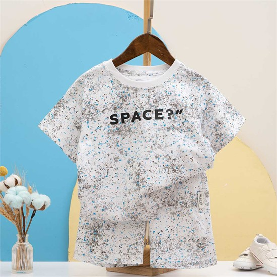 ست تیشرت و شلوارک طرح Space کد 7277