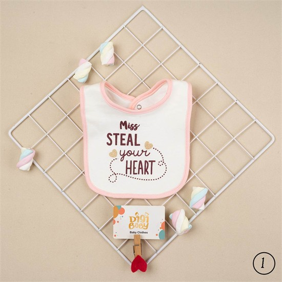 پیشبند روزمره نخی ارگانیک طرح قلب و تاج کد 4015