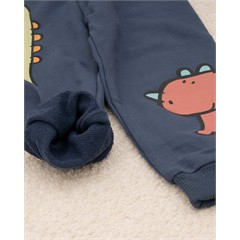 ست دورس و شلوار سرمه ای دایناسور کد 7489