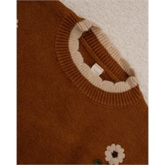 ژاکت بافت آجری گل کد 7427
