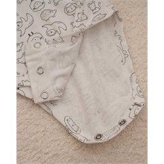 ست سه تکه کد 7511 سویشرت، شلوار و بادی طوسی طرح خرس