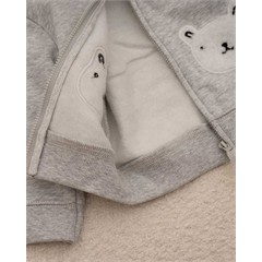 ست سه تکه کد 7511 سویشرت، شلوار و بادی طوسی طرح خرس