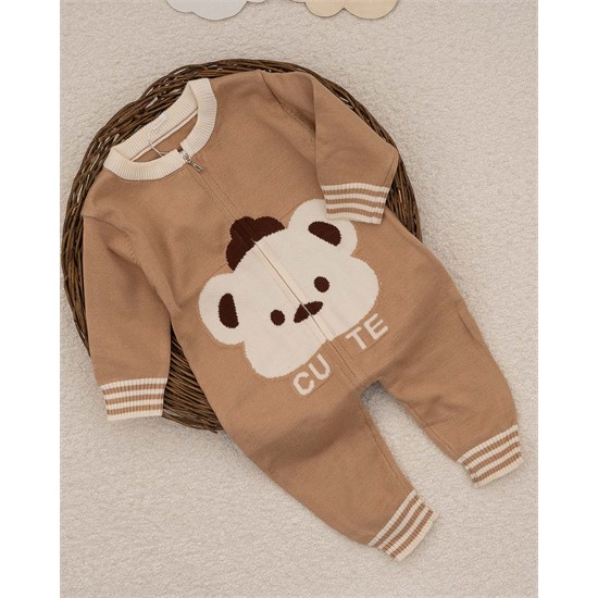 سرهمی بی جوراب بافت طرح تدی کد 7473