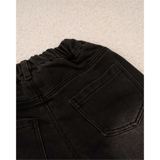 شلوار بگ استايل جين لاينردار دودي گل