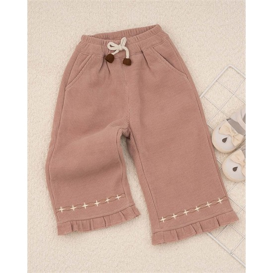 شلوار بگ استايل مخمل کبريتي دمپا چين دار