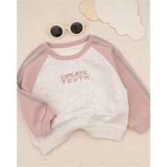 دورس تک طوسی ملانژ آستین صورتی کد 7460 پسرانه و دخترانه