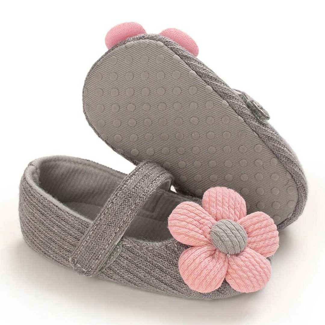 پاپوش طوسی گل کد 5004