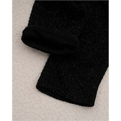 ست سویشرت و شلوار مخمل مشکی شاینی کد 7448