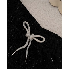 ست سویشرت و شلوار مخمل مشکی شاینی کد 7448