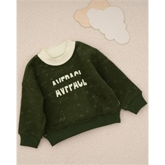 دورس داخل کرک یشمی یقه شیری کد 7463 پسرانه