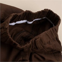 شلوار مام فیت کتان قهوه ای دو جیب کد 6093