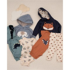 ست سه تکه کد 7507 سویشرت، شلوار و بادی طرح باغ وحش