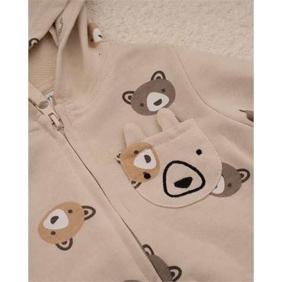 ست سه تکه کد 7509 سویشرت، شلوار و بادی طرح کیوت