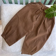 شلوار مام فیت جین قهوه ای پسرانه و دخترانه