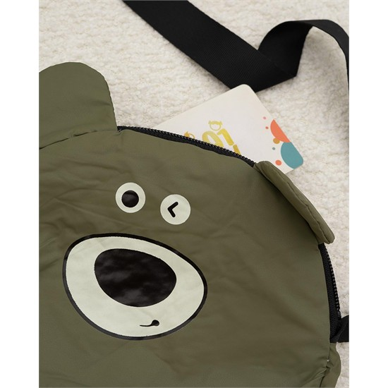 ست کاپشن و بادي بگ سبز خرس