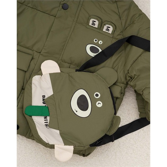 ست کاپشن و بادي بگ سبز خرس