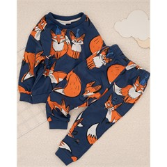 ست دورس و شلوار سرمه ای روباه کد 7487