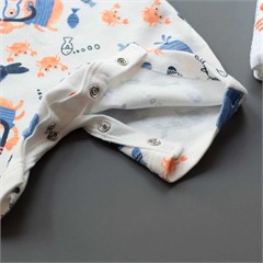 رامپر تابستانه سفید طرح حیوانات دریایی کد 1347