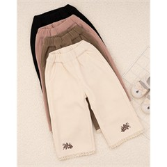 شلوار بگ استايل مخمل کبريتي دمپا گل