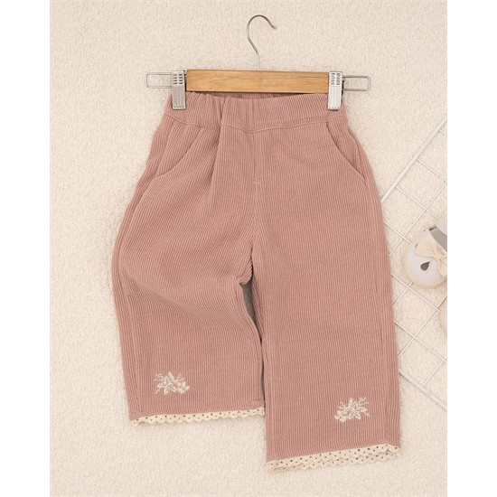 شلوار بگ استايل مخمل کبريتي دمپا گل