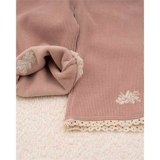 شلوار بگ استايل مخمل کبريتي دمپا گل