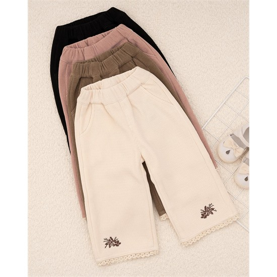 شلوار بگ استايل مخمل کبريتي دمپا گل