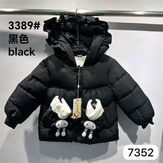 ست کاپشن و دستکش مشکی عروسکی کد 7352